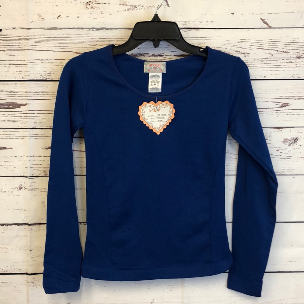 F&F Royal Blue fleece lined stretchy long sleeve